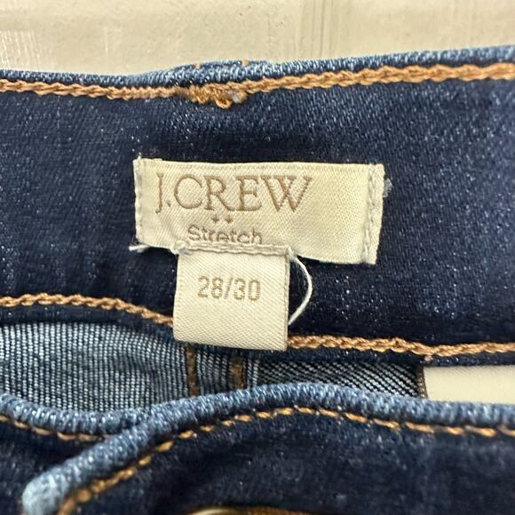 J. Crew Factory Stretch Skinny Blue Jeans Style E7294 Size 28/30 Dark Mid Rise - Picture 2 of 10